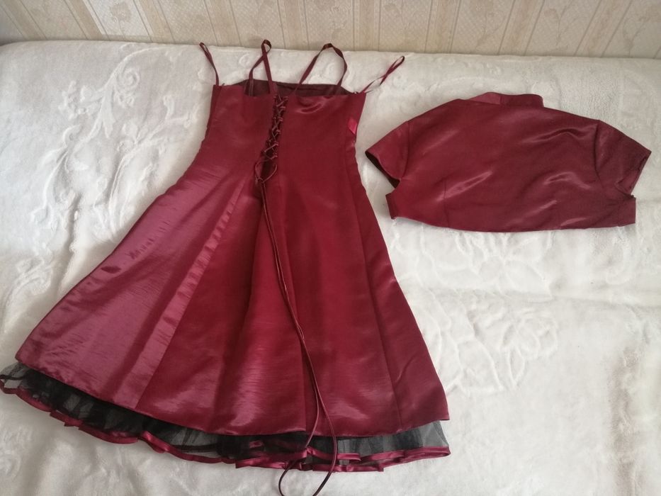 Sukienka bordowa okolicznościowa wesele, studniówka