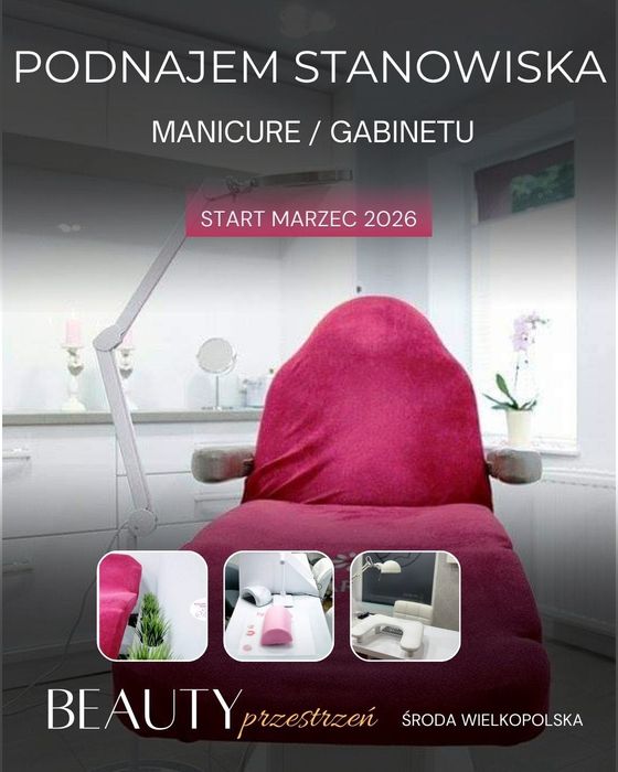 Podnajem stanowiska manicure/gabinet-współpraca Beauty.