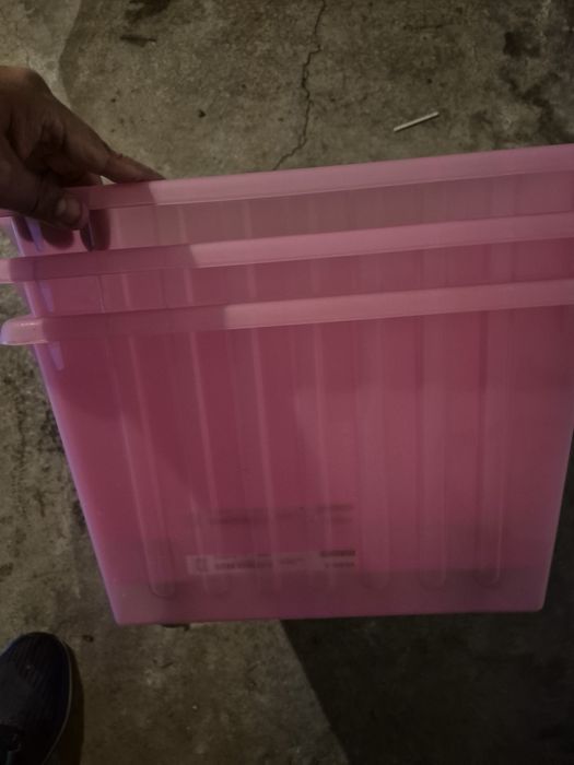 4 Caixas para arrumação vessla IKEA rosa