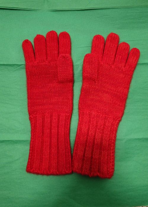 Rękawiczki z kaszmiru czerwone