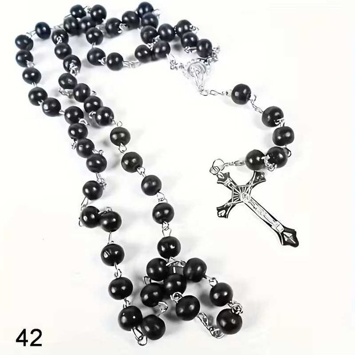 3шт чорний ароматний дерев'яний розарій в коробочці, чотки вервиця