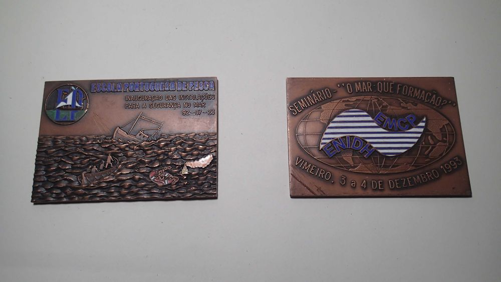 Medalhas em Cobre e Esmalte Escola Portuguesa de Pescas