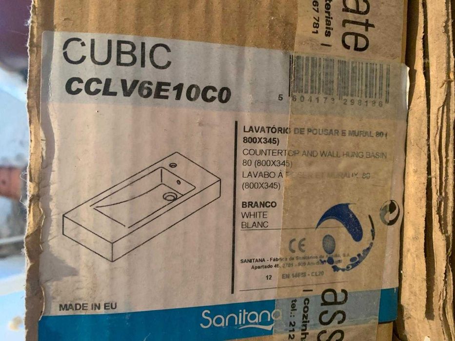 Lavatório Cubic da Sanitana - 80x30cm - novo