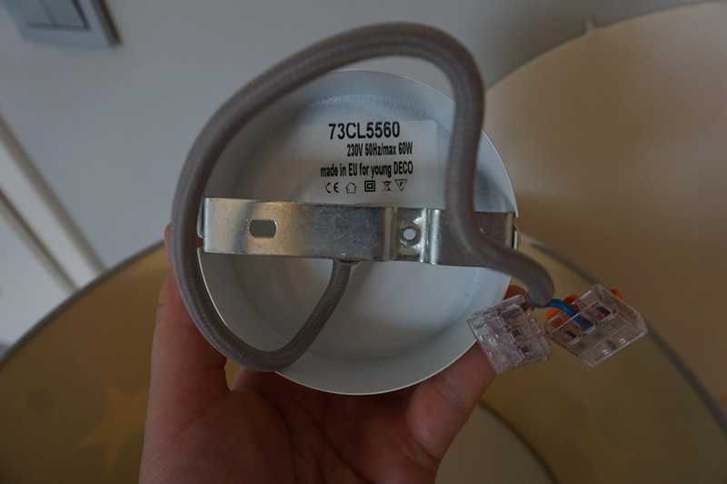 duża lampa~ 40 cm abażur~ pokój dziecka~ szara w gwiazdki~ YoungDeco