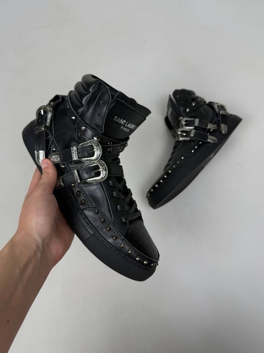 YSL Saint Laurent Paris кеди кросівки кроссовки чорні та білі shoes opium arhive leather 42 43 44