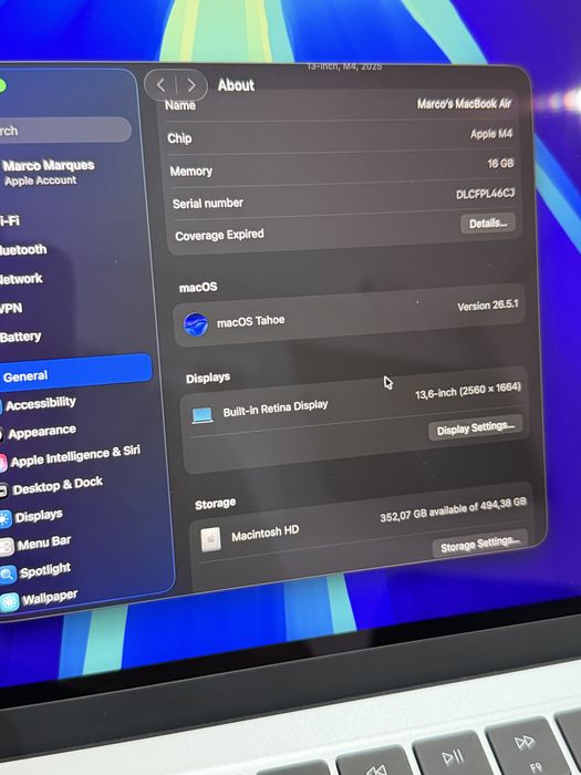 Macbook air 13” 16Gb/512Gb