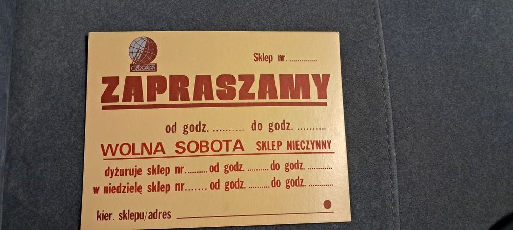 Tabliczka prl sklepowa społem
