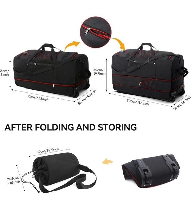 Torba podróżna na kółkach z regulowaną pojemnością 110-140L HIT W012/5