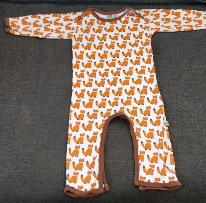 Macacão/babygrow raposas algodão orgânico Melancia for babies 12 meses