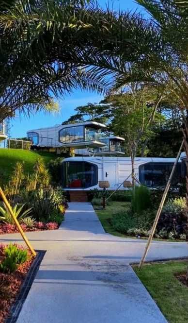 Nowoczesny domek kapsuła letniskowy całoroczny 11.5m x 3.3m