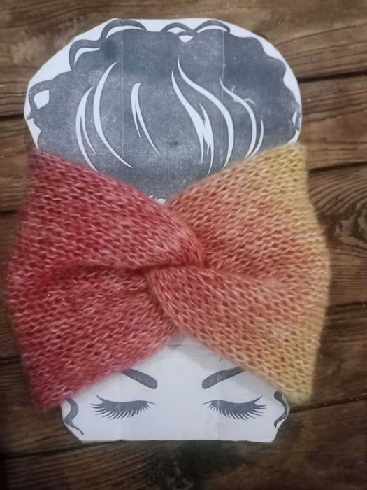 Opaska Handmade turban Węzeł szeroka Podwójna  Dwuwarstwowa Moher