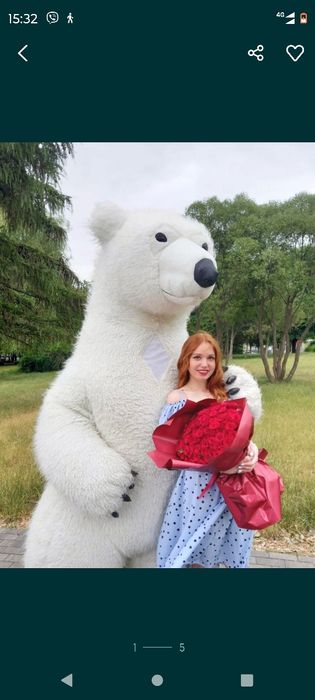 Веселий пес Патрон білий  ведмідь Сирник оренда продаж