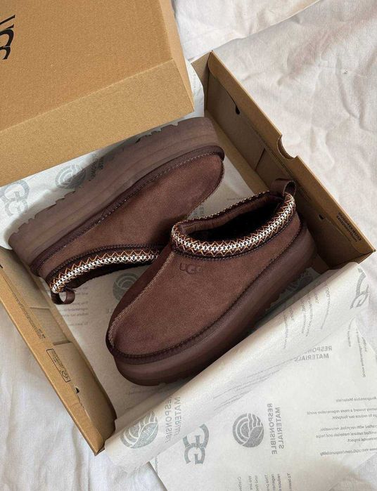 Женские Угги Ugg Tasman platform brown / Угги тапочки LUX 37 38 39