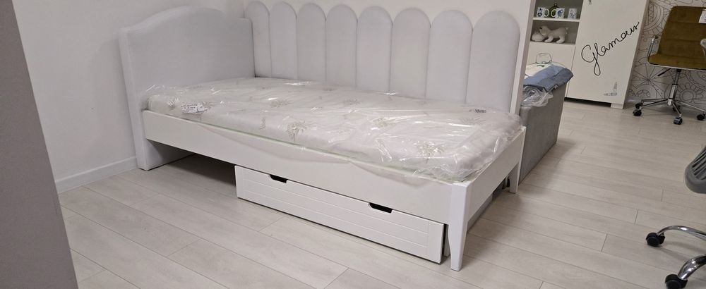 MEBLIK Royal White  łóżko z szufladą