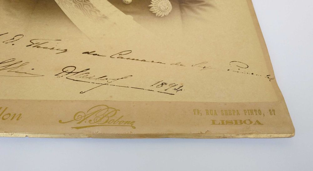 Antiga fotografia do Rei D. Carlos com dedicatória datada e assinada