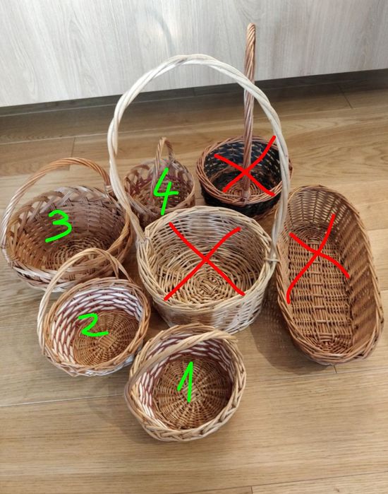 Koszyki z wikliny zestaw