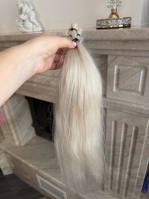 Волосы для наращивания натуральные тотал блонд