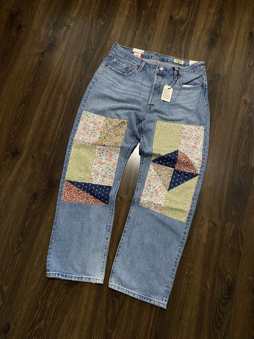 Жіночі джинси Levi’s з квітами голубі оригінал нові jeans левайс