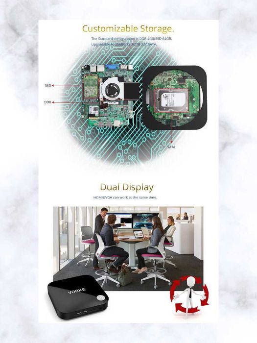 Mini PC MINI PC VORKE V1 Intel Celeron J3455 R4GB 64GB