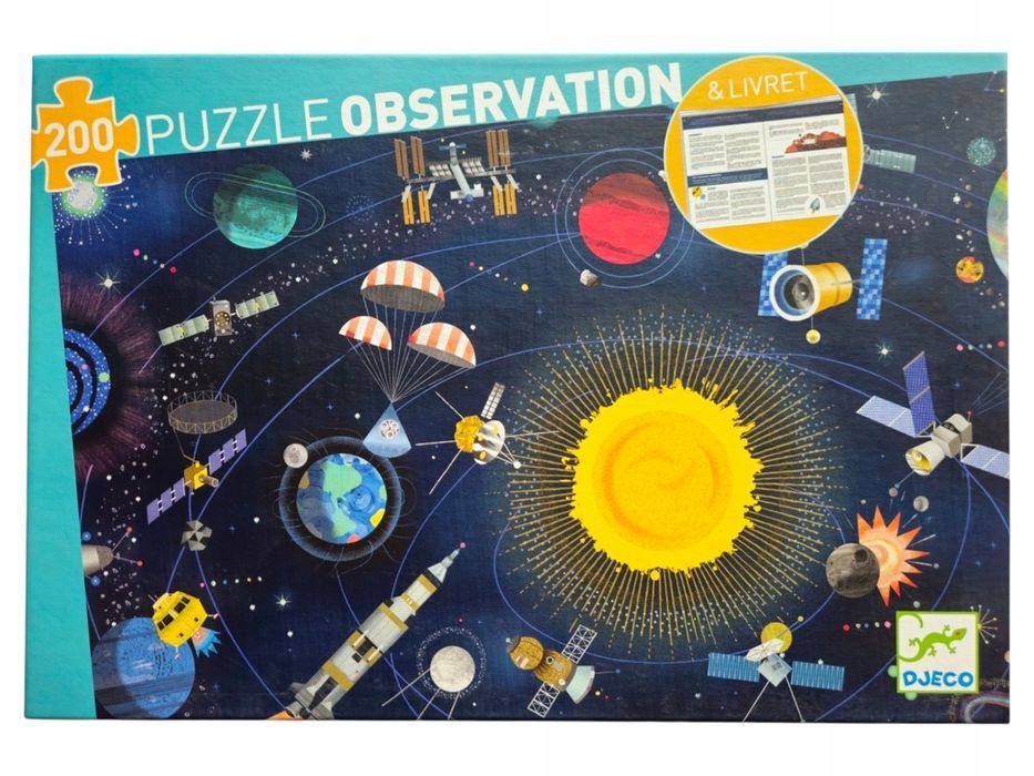 Puzzle Observation Obserwacja Djeco 200 Elementów Kosmos 61cm x 38
