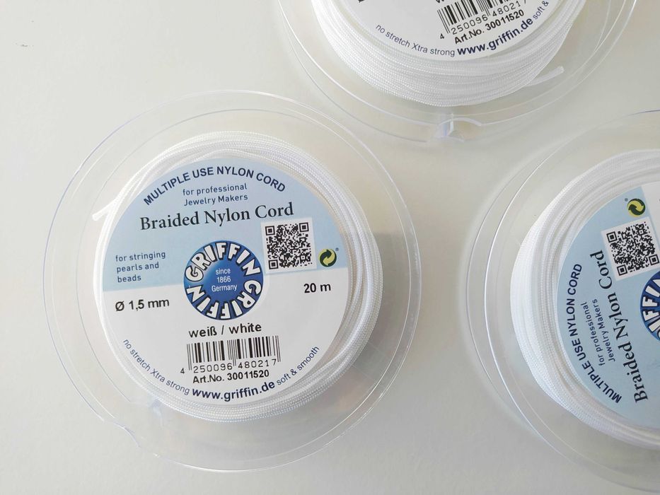 Lote 3 Bobines FIO NYLON ENTRANÇADO (Ø 1,5mm) - Bijuteria & Joalharia