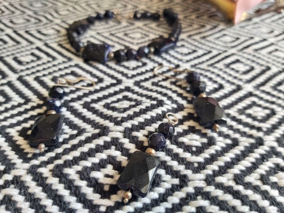 Piękny zestaw srebrnej biżuterii Apart kolczyki wisiorek bransoletka