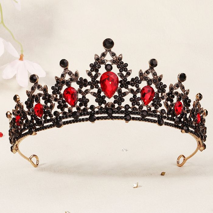 Ślubny czarny didem, tiara, korona na bal.