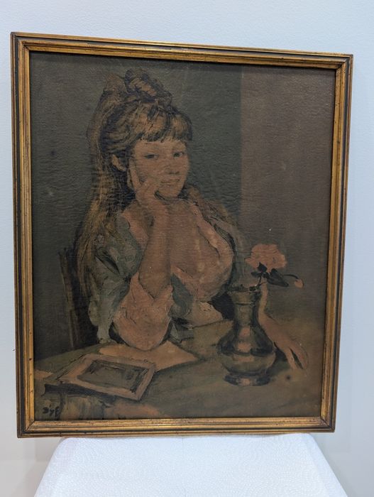 Quadro / Gravura Vintage "Claudine" de Marcel Dyf – Estilo Impressionista