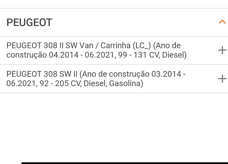 Kit 4 molas rebaixamento Peugeot 308