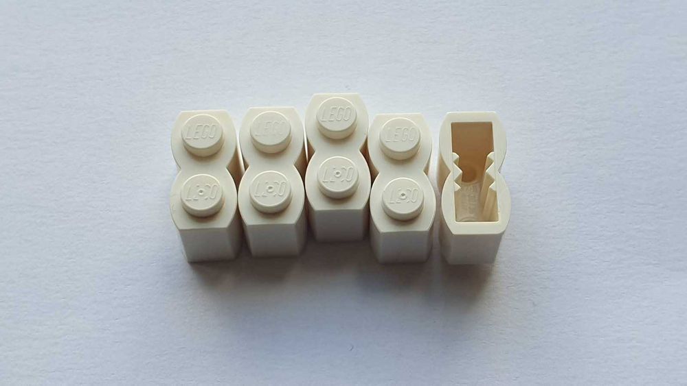 Klocki, biała palisada 1x2, LEGO 30136, 500 szt nowe