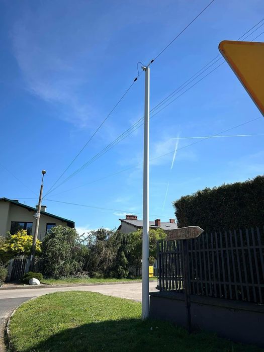 Słup - Maszt Ogrodowy pod Kamery - Lampy - Internet Nowy 7 metrowy