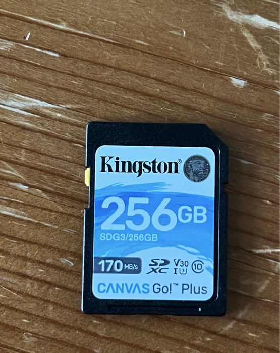 Karta SD Kingston Canvas Go! Plus 256 GB – V30, 170 MB/s, jak nowa