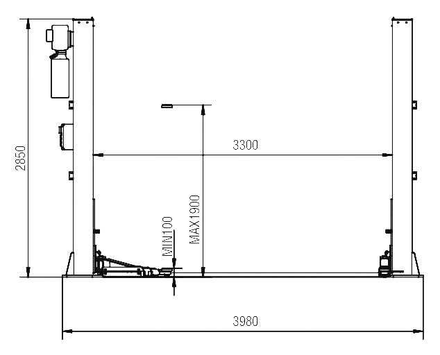 Podnośnik dwukolumnowy  BESTLIFT 255DE 5,5 tony busy dostawcze KAMPER