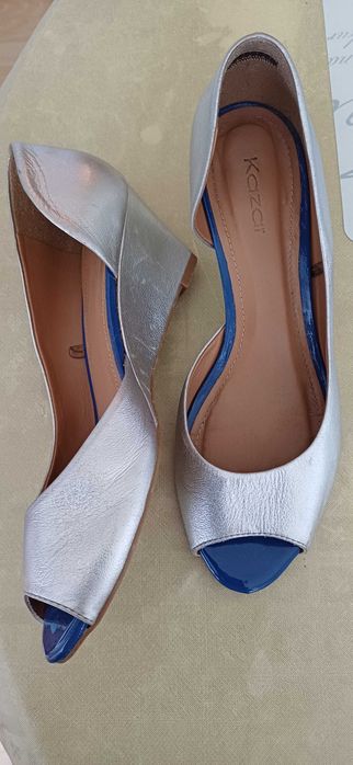Piękna sukienka szafirowa na wesele, imprezę 42/44 KARKO, gratis buty