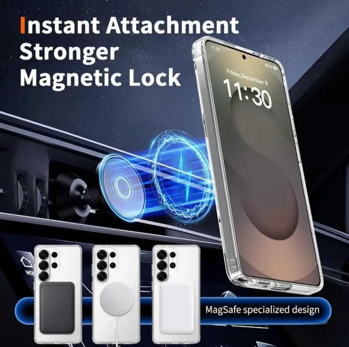 Capa Transparente Magnética Samsung Galaxy S26 Ultra – Carregamento Magnético