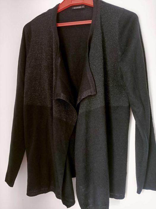 Czarny dzianinowy sweter kardigan Janina. Rozmiar 42