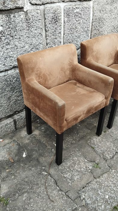 2x Cadeirões tecido e madeira