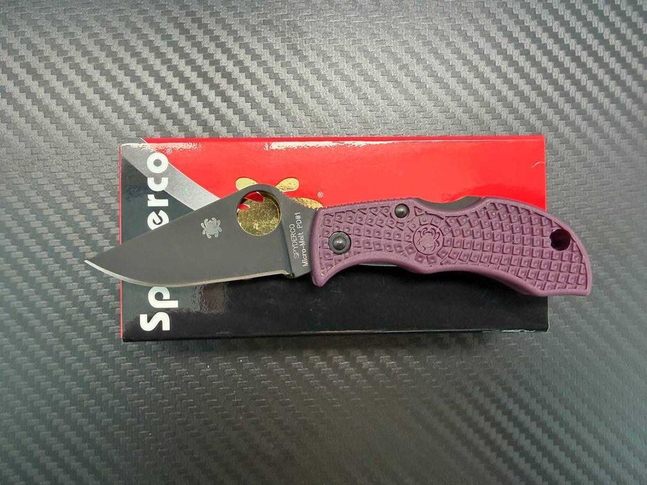 Ніж Spyderco Manbug Black Blade Micro-Melt PD1 FRN Burgundy