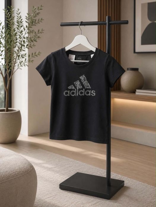 Czarna koszulka dziewczęca Adidas