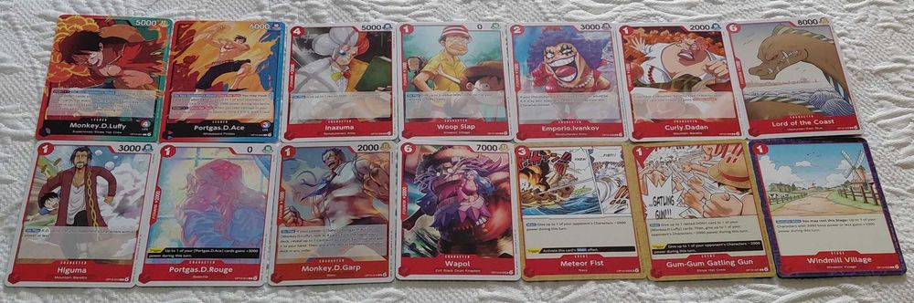 73 cartas one piece tcg op13