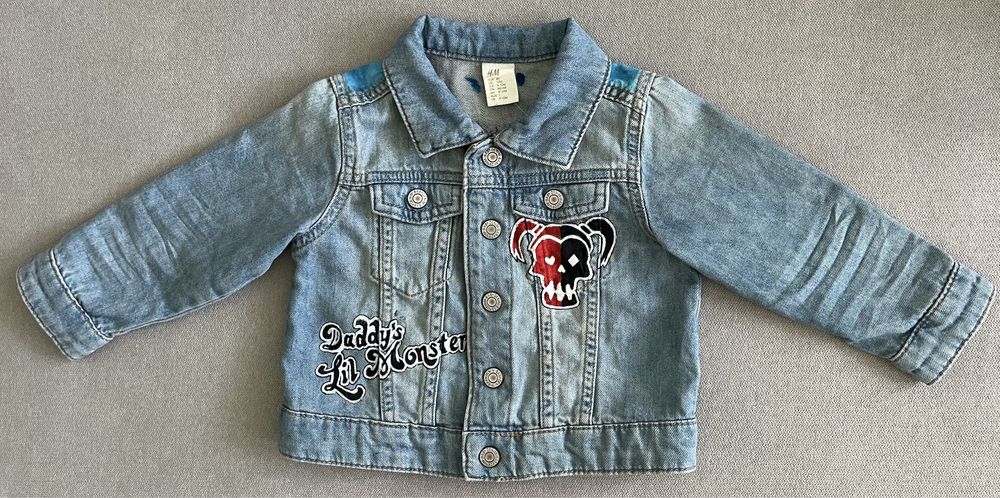 Kurtka jeansowa H&M custom ręcznie malowana r.80