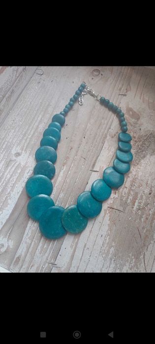 Letnie korale Handmade unikat turkusowe