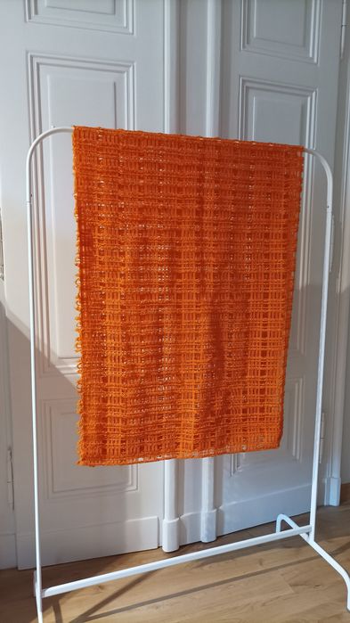 Zasłona pomarańczowo złota lata 70., 150 x 200 cm