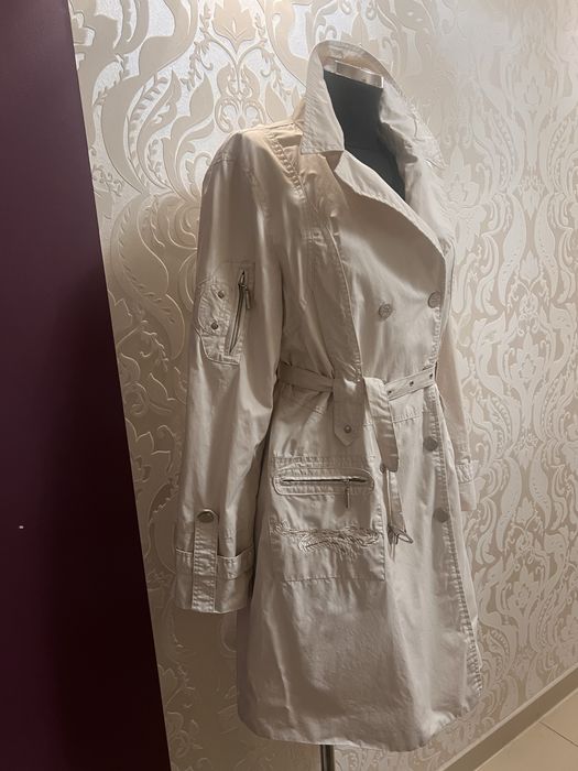 Just Cavalli bezowy trencz płaszcz r.S/M