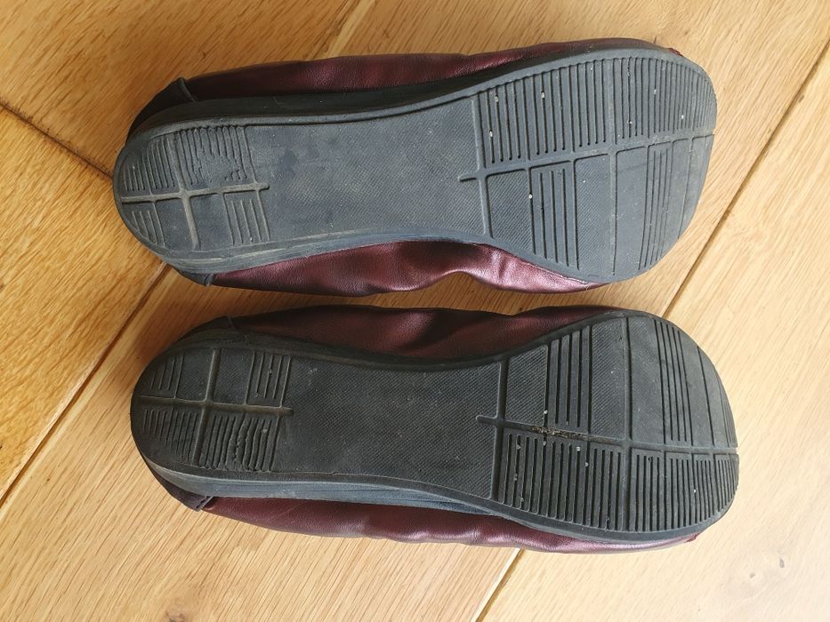 Bordowo czarne baleriny In Extenso 38