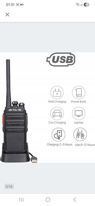 Retevis RT24 Walkie Talkie, Radiotelefon PMR446 z zestawem słuchawkowy