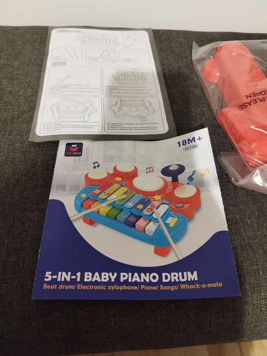 Pianino perkusyjne interaktywna zabawka muzyczna 5w1