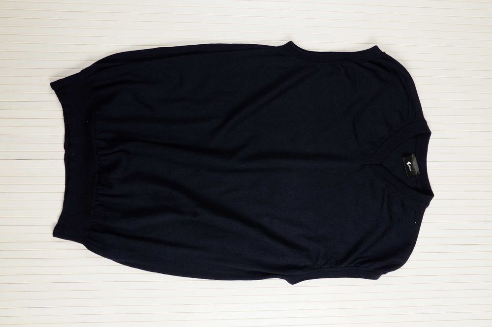 Жилет мужской из мериносовой шерсти синий шерстяной L XL жилетка