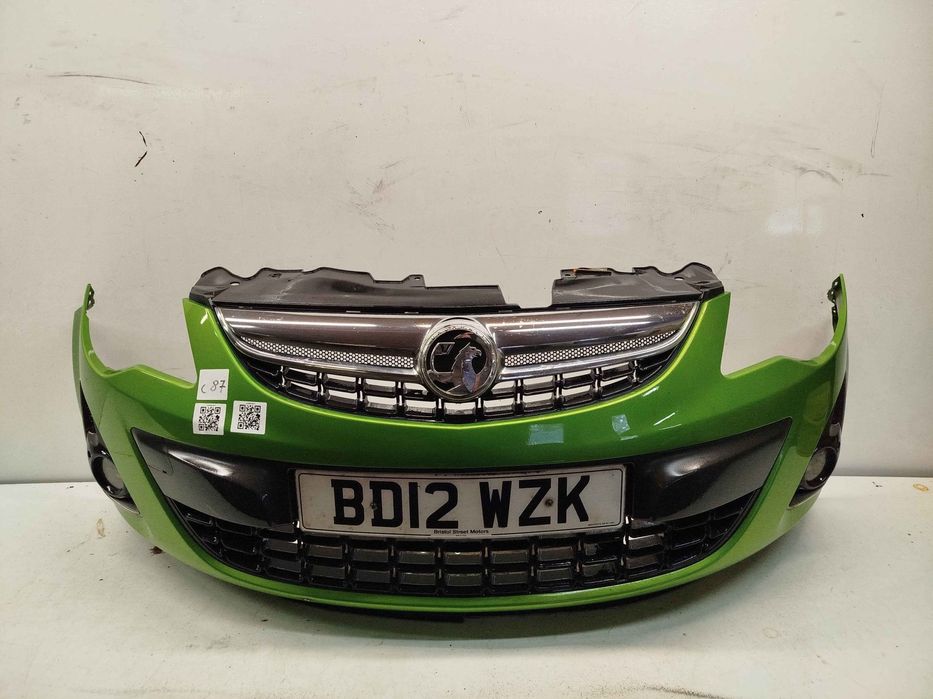 ^ ZDERZAK PRZÓD PRZEDNI OPEL CORSA D LIFT FL Z30P ZIELONY HALOGENY