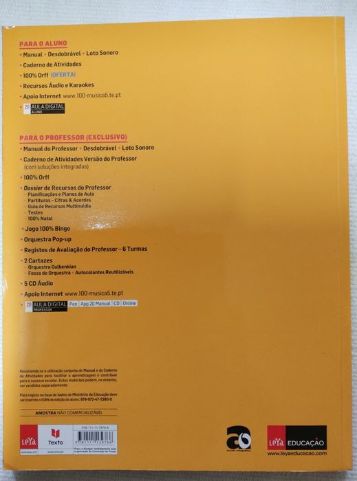 Livro de e. musical, caderno atividades, testes e registos de avaliaçã